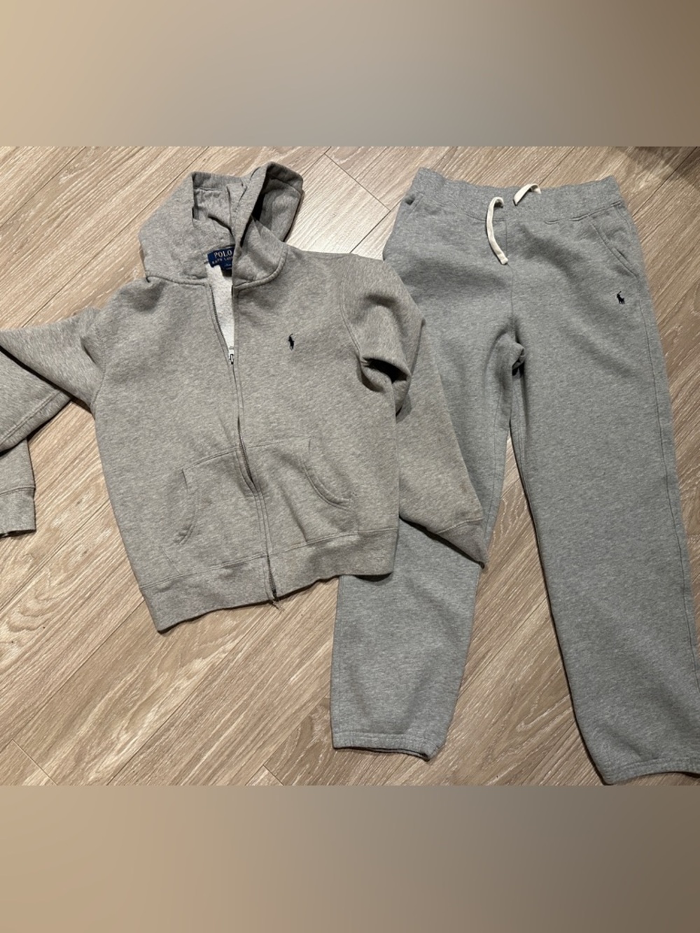 Polo by Ralph Lauren Kids Gray Hooded Zip Sweatshirt & Jogger Set